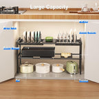 Mustorn Pots and Pans Organizer Under Cabinet, Expandable 2 Tier Under Sink - Image 3