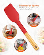 Silicone Heavy-Duty Spatula, Sturdy Bpa-Free Matte Silicone, Wooden Handle - Image 6