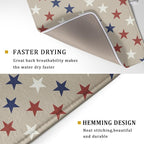 Patriotic July of 4th Blue Red White Star Dish Drying Mat - Image 3