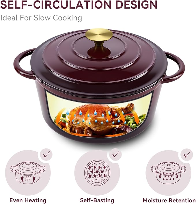 Miereirl 6 Quart Enameled Dutch Oven Pot - Image 7