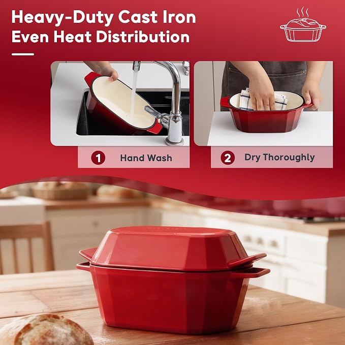 Enameled Cast Iron Sourdough Bread Oven – 3.3QT Dutch Oven - Image 4