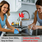 3 Pairs Oven Mitts Silicone Pot Holders Set Heat Resistant - Image 6