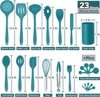 Silicone Kitchen Utensils Set, E-far 23 Pcs Blue Cooking Utensils Tools - Image 2