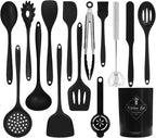 Silicone Kitchen Utensils Set 15PC Cooking Utensils Set, Heat Resistant Kitchen by CQKEDMA