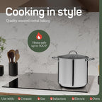 Stainless Steel Stockpot with Tempered Glass Lid 16 Quart, Durable 18/0 - Image 3