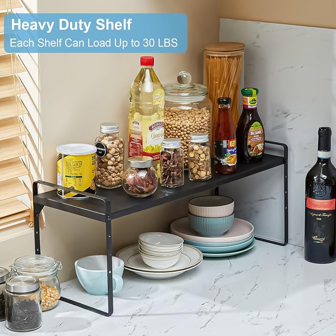 15.5 to 25.5 Inch Expandable Kitchen Cabinet Organizer Shelf, 2 Pack 30 LBS - Image 6