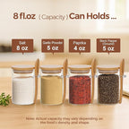 ComSaf 12 Pcs Glass Spice Jars and Spoons, 8oz Glass Containers - Image 2