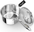 Ciwete 2 Quart Sauce Pan with Lid, Tri Ply Stainless Steel Saucepan 2 Qt with - Image 8