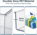 MOONEDGE 8 Pack Modular Clear Plastic Storage Organizer Bins – 4 Large & 4 - Image 6