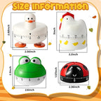 Amylove 4 Pieces Cute Kitchen Timer, Animal Mechanical Manual, 60 Minutes Loud - Image 2