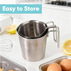 Newness 2-Pack Stainless Steel Measuring Cups Set, Metal Measuring Cup - Image 4