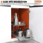 VEVOR Pull Out Cabinet Organizer, Chrome-Plated Steel Roll Out Drawer - Image 2