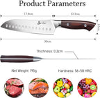 DDF iohEF Kitchen Knife 7 inch Chef Knife Professinal Santoku Knife, Japanese - Image 4