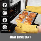 Rorecay Oven Mitts and Pot Holders Sets 6pcs, Extra Long Kitchen Silicone Oven - Image 5