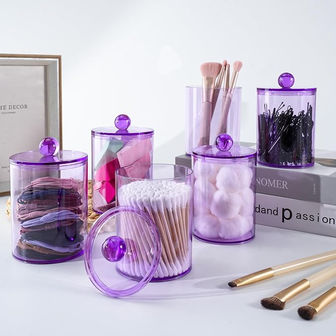 XIPENGKEJI 2 Pack Qtip Holder, Canister Apothecary Jar Set, Bathroom Jars - Image 7