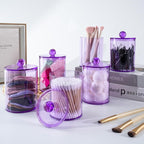 XIPENGKEJI 2 Pack Qtip Holder, Canister Apothecary Jar Set, Bathroom Jars - Image 7