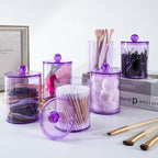 XIPENGKEJI 4 Pack Qtip Holder, Canister Apothecary Jar Set, Bathroom Jars - Image 7