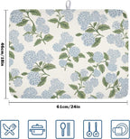 Blue Hydrangea Floral Dish Drying Mat - Image 2