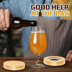 Vesici 70 Pcs Magnetic Bottle Opener 2.5in DIY Bamboo Round Shape Beer Openers - Image 4