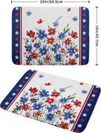 4th of July Dish Drying Mats for Kitchen Counter Summer Flowers Patriotic - Image 2