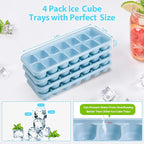 DOQAUS Ice Cube Trays 4 Pack, Easy Release & Pop out, LFGB and BPA Free - Image 3