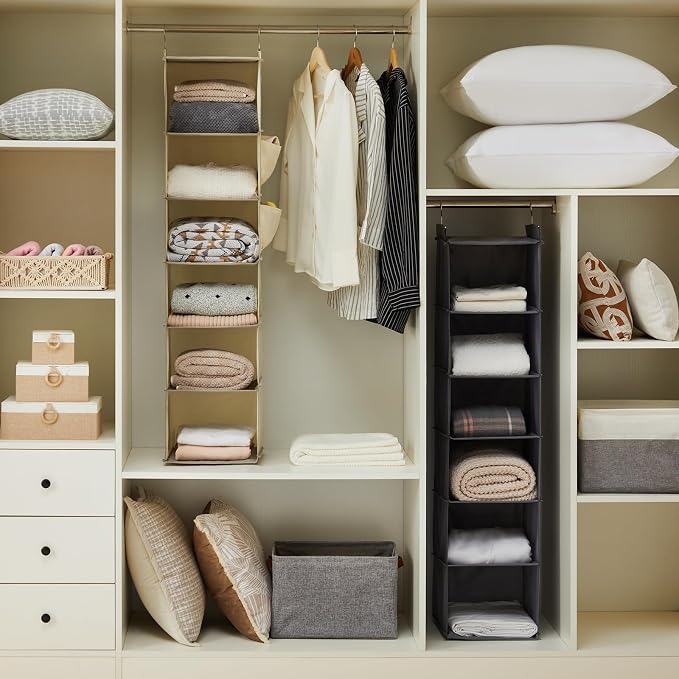YOUDENOVA Hanging Closet Organizer, 6-Shelf Closet Hanging Storage Shelves - Image 4