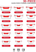 M MCIRCO 30 Pieces Glass Food Storage Containers - Image 2