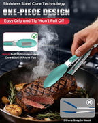 600ºF Heat Resistant Kitchen Tongs, Premium Locking Cooking Tongs - Image 5