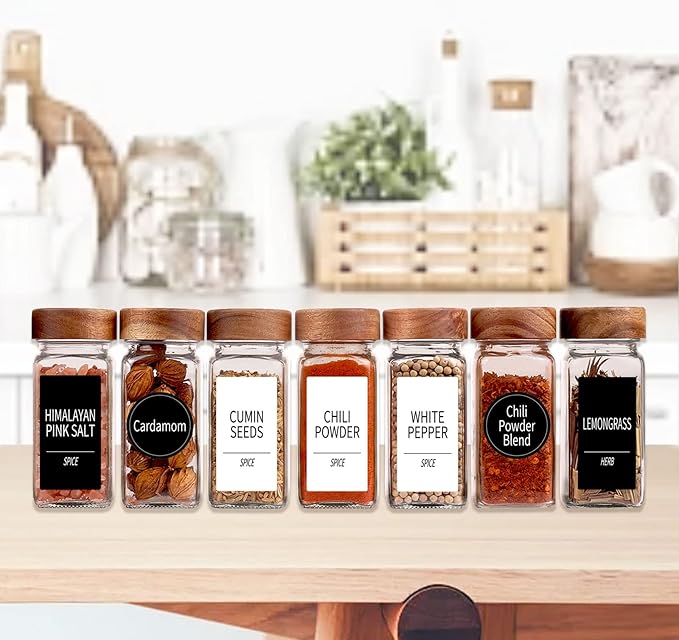 Churboro 48 Spice Jars with 547 Labels and Shaker Lids - Image 3