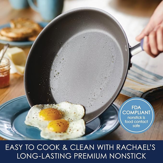 Rachael Ray Cucina Nonstick Cookware Pots and Pans Set, 12 Piece, Lavender - Image 4
