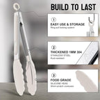 HOTEC Premium Stainless Steel Locking Kitchen Tongs - Image 3