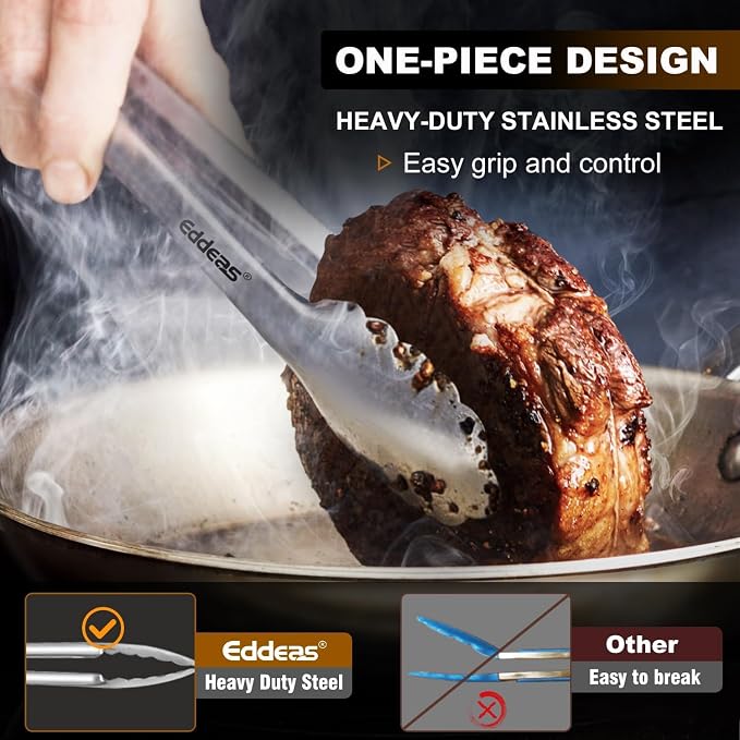 Eddeas All Metal Tongs For Cooking - Image 2