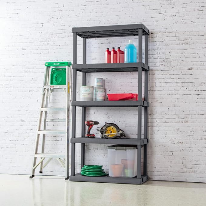 Sterilite 4-Pack 5 Shelf Unit, Heavy-Duty Shelving Storage Rack - Image 7