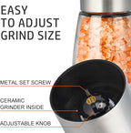 Gulex® Pepper Grinder Pepper Mill, Salt Grinder Refillable, Adjustable - Image 4