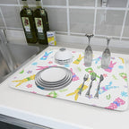 Easter Dish Drying Mat for Kitchen Counter Cute Bunny Floral Holiday Microfiber - Image 6