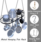 33' Oval Pan Rack Hanging, Heavy Duty Ceiling Pot Rack - Image 4