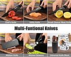 Knife Set, Wiztoynia 6-Piece Black Kitchen Knife Set - Image 4