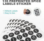 Tianifa Black Countertop Rotating Spice Rack, Round Empty 20-Jars Revolving - Image 5