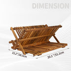 Utoplike Large Teak Dish Drying Rack, Wooden 3 Tier Collapsible Dish Draine - Image 4