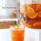 Godinger Drink Dispenser 2 Gallon, Large Glass Water Dispenser - Image 6