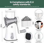 APSARAS USA Cheese Grater Hand Crank, Rotary Cheese Grater, 5 in 1 Rotary Grater - Image 2