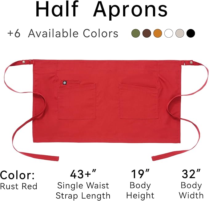 Unisex Waist Apron Half Bistro Apron Server Aprons - Image 6