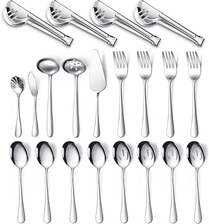 Patelai Serving Utensils Set Include Stainless Steel Large Spoons Slotted by Patelai