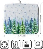Winter Dish Drying Mat Forest Kitchen Mat - Image 2
