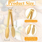 Dimeho 12 Pack Stainless Steel Buffet Tong Gold Serving Tongs 9 Inch Buffet - Image 2