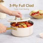 CAROTE 1.5Qt & 3.0Qt Stainless Steel Saucepan Set - Image 5