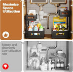 1-Pack Under Sink Organizers and Storage, 2-Tier L Shape Pull Out Cabinet - Image 5