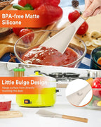 Cooking Spoon for Nonstick Cookwares, Wood Handle Spoon for Mixing, and Scrape - Image 5
