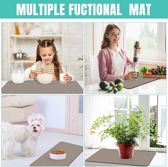 WISELIFE Coffee Mat Super Absorbent Dish Drying Mat Coffee Bar Accessories Match - Image 7