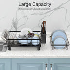 Small 2 Tier Dish Drying Rack, Space Saving Dish Racks - Image 4